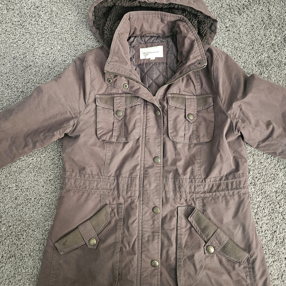 BCBGeneration Mauve Utility Jacket with Hood